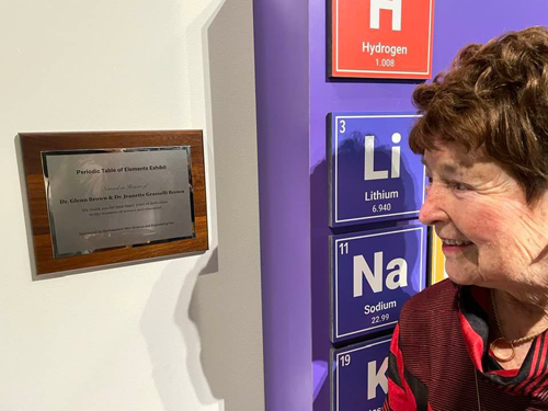 Jenny Brown and GLSC Periodic Table plaque